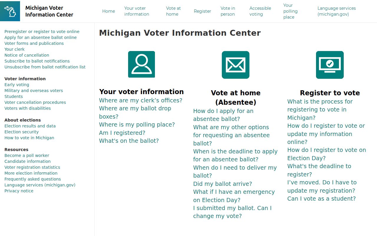 Genesee County residents directory Michigan voter-information screen