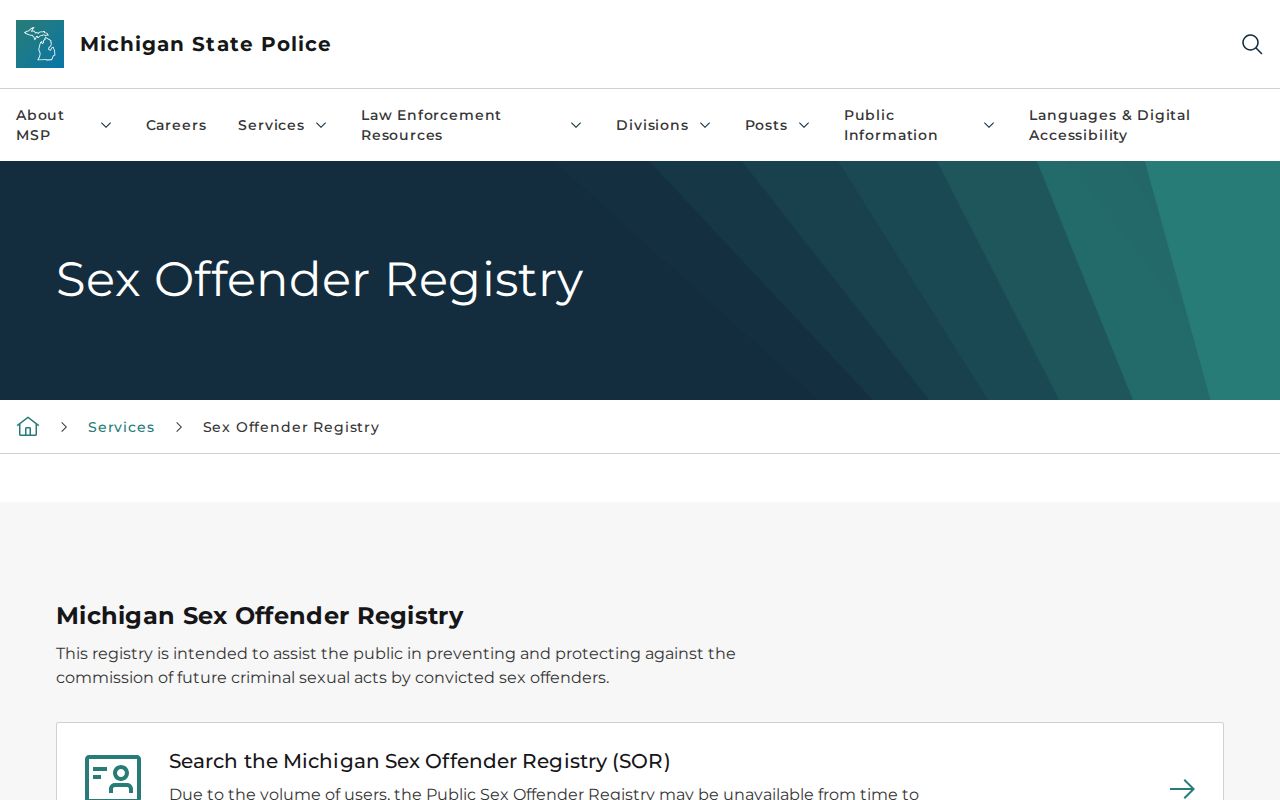 Genesee County resident lookup reference for Michigan Sex Offender Registry search